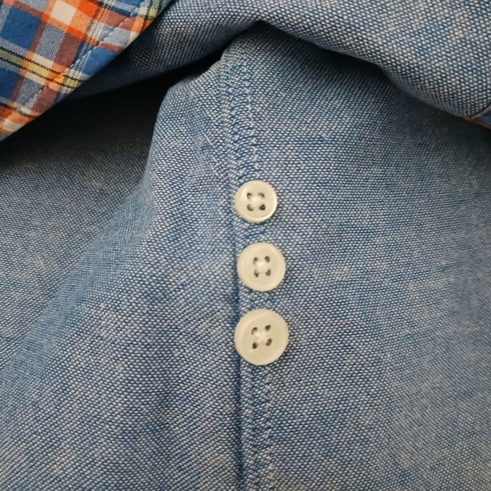 Ralph Lauren Mens XXL Blue Orange Plaid Cotton Long Sleeve Button Down Shirt - Picture 6 of 7